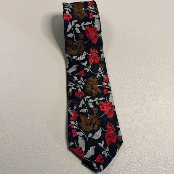 VTG Valentino Pietro Paris Rome Beverly Hills Floral Hand Fashioned  Silk Tie - Picture 4 of 10